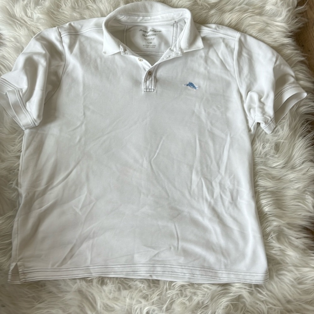 Tommy Bahama islandzone Supima, cotton, white polo shirt size large